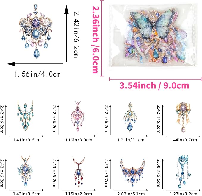 50-Piece Clear Waterproof Crystal Jewelry Gem Sticker - Image 2
