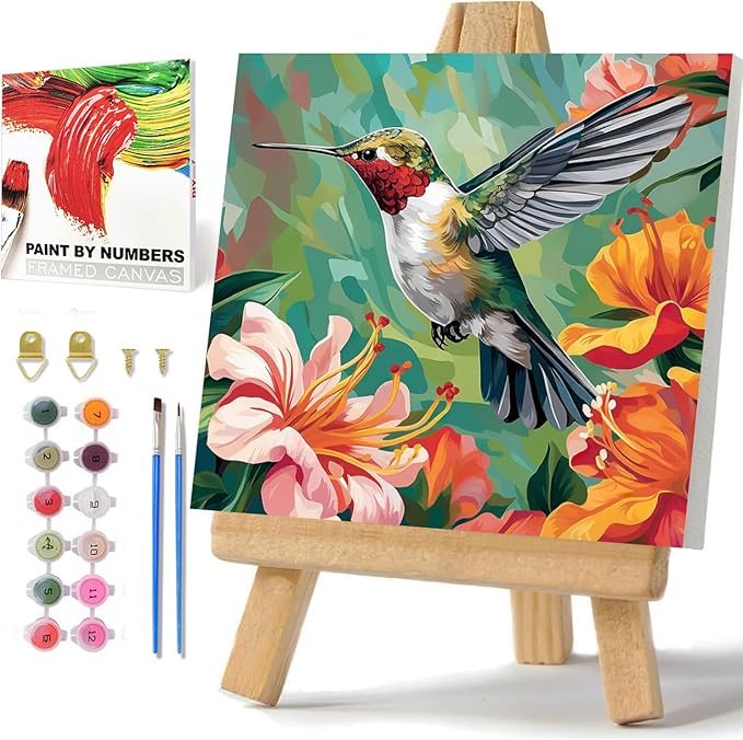 hkejoi Hummingbird Paint by Numbers Kit by hkejoi