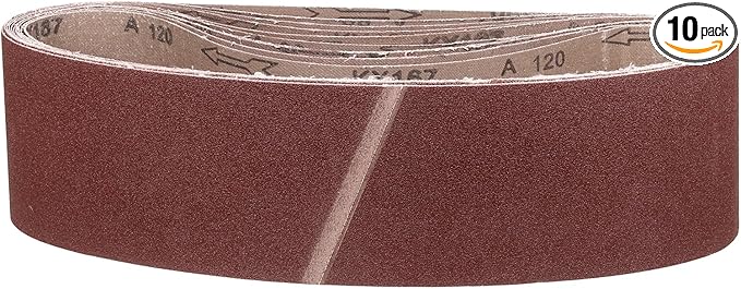 4 x 36 Inch Sanding Belt, 10 Pcs 120 Grit Knife Sharpener Belts Work Sharpening for Belt Sander Knife Carving Tool Metal Working