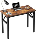 Need Small Folding Computer Desk, 31.5 Inch Writing Table, Rustic Brown | by Need