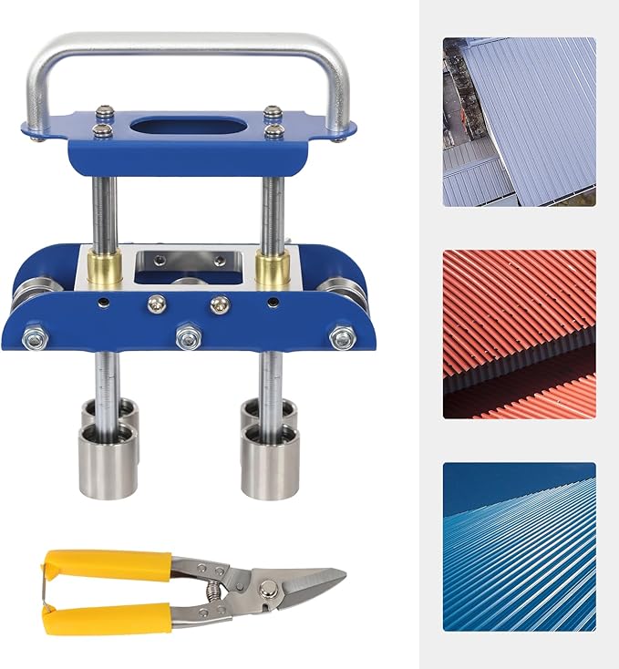 Roller Bender, 0-90°Bending Angle Metal Bending Tool, Steel Aluminum Copper Plate Metal Roller Bending Tool for Various Metal Roofing (Blue)
