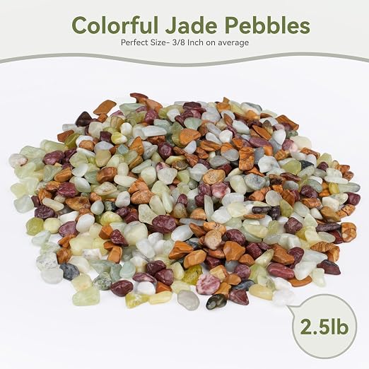 Pulovin 2.5 lbs Pebbles for Indoor Plants, Succulent Rocks, 3/8" Polished - Image 2