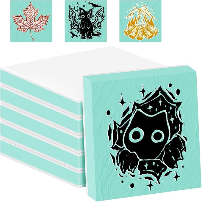6pcs 2"x2" Rubber Carving Blocks, Linoleum Block Stamp Making Kit - Image 2