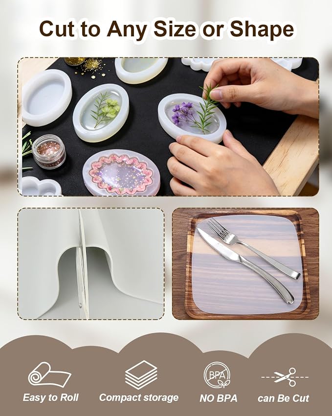 Silicone Crafting Mats, Heat Resistant Non Stick Work Surface - Image 3