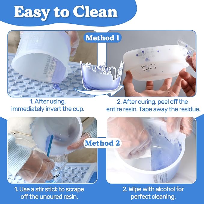 LET'S RESIN Silicone Measuring Cups, 600ml/20oz&100ml Accurate 2 Scales Durable - Image 3