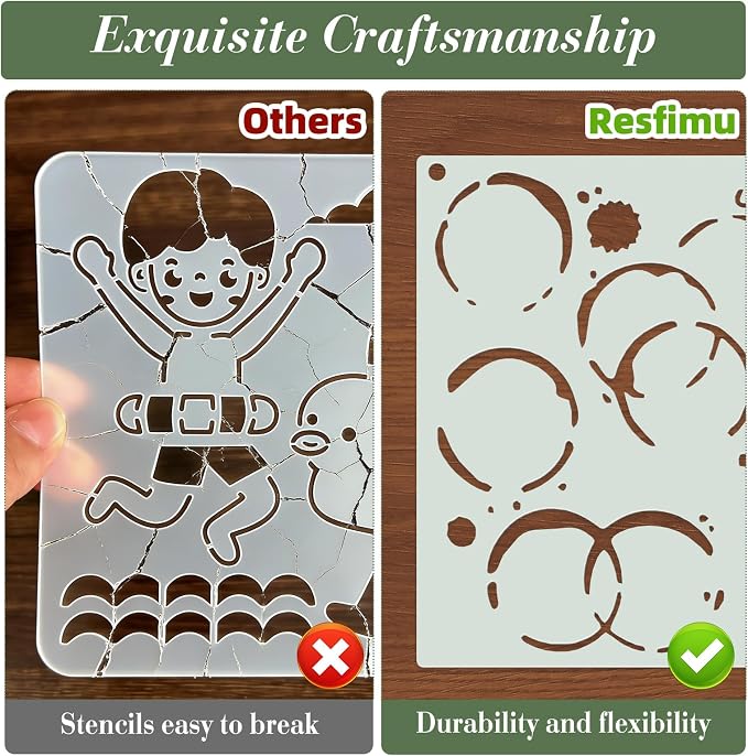 Texture Stencils for Crafts Reusable 16Pcs Stencils | DIY Art Painting Stencil - Image 3