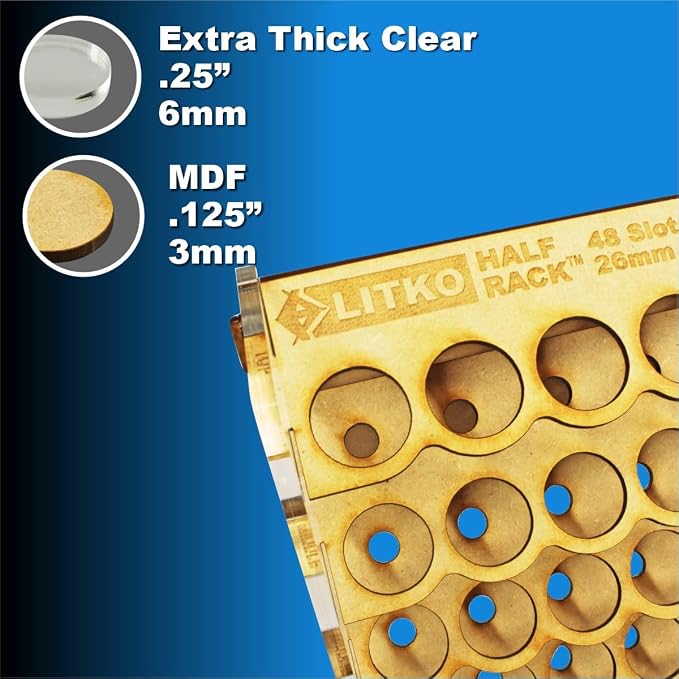 LITKO Paint Rack | Holds 48 18mL Dropper Bottles | Wall Mount | Workbench | - Image 4