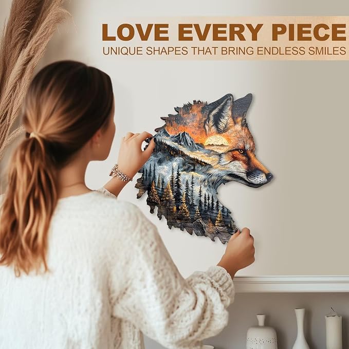 Sunset Fox Puzzles Adults Gifts Wooden 200 Pieces 13.4 * 13.4in - Image 5