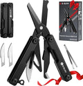 BIBURY Mini Multitool BI2052AB, EDC Multitool Scissors w/Window Breaker, Seat Belt Cutter, Bottle Opener for Outdoor Survival, TSA Approved Keychain Multi-tool Cool Gadget, Gifts for Men and Women