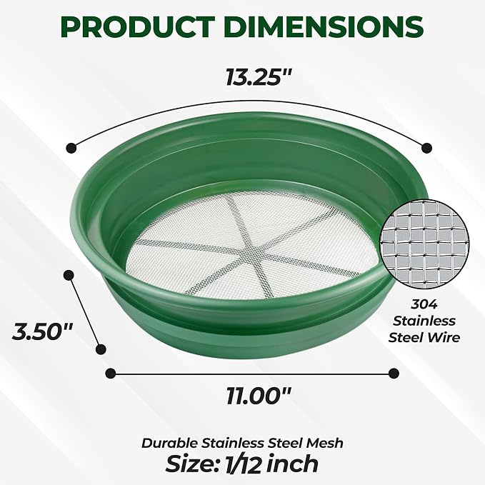 SE Gold Prospecting-Sifting-Panning, 13.25 Inch Wide Stackable Classifier Gold - Image 3