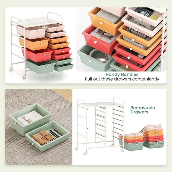 BECOMFORT 15-Drawer Rolling Cart - Image 6