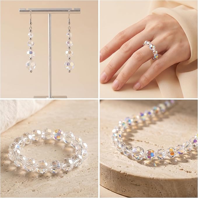 1000Pcs Glass Beads for Jewelry Making, 4/6/8/10mm Bracelet Making Kit | - Image 8