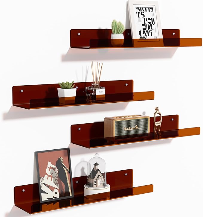 upsimples 4 Pcs 15" Acrylic Shelves by upsimples
