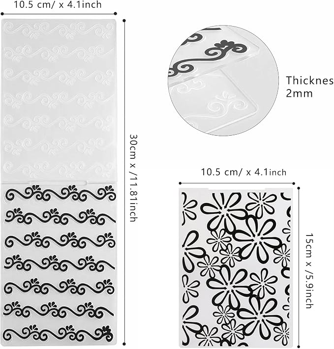 9 Plastic Embossed Folders - Image 2