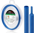 Chanzon 2:1 Ratio 1/24" (1mm) Heat Shrink Tubing 8Ft Roll (2.5M Total Length) Blue Polyolefin Sleeving Wrap Shrinking 2 to 1 1pcs