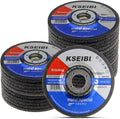 KSEIBI 651006 Grinding Wheels 25-Pack, Aluminum Oxide Discs for Metal & Stainless Steel, 4-1/2" x 1/4" x 7/8", Aggressive Grinding for Angle Grinders, Depressed Center Design