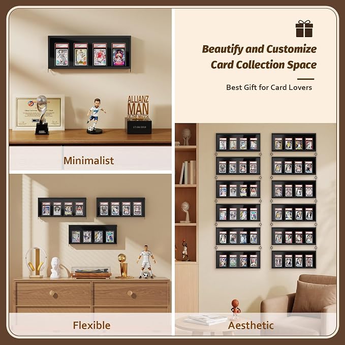 Emfogo Card Display Case, 6 Pack Trading Card Display Frame Wall Mount - Image 5