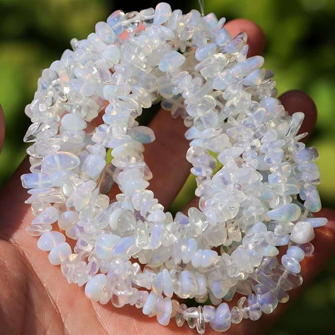 200pcs White Opalite Chip Beads - Image 9