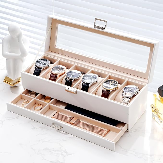 ProCase Watch Box, 6 Slot Watches Display Case - Image 4