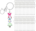 RQAYE 30pcs Beadable Keychains keychain bulk kit cute blank bead keychain strip by Unknown