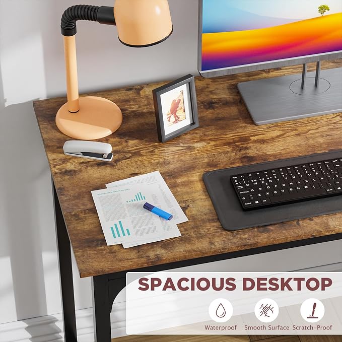 PayLessHere | 39 Inch Computer Desk | Brown | Office Desk - Image 4