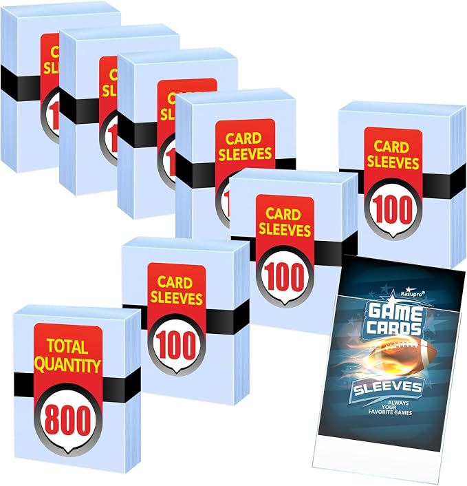 800 Counts Card Sleeves, Premium Clear Polypropylene Card Sleeves, Penny by Rasupro