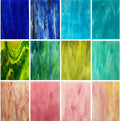LITMIND 12 Sheets Variety Stained Glass Sheets Pack, 4 x 6 inch Mosaic Glass by LITMIND