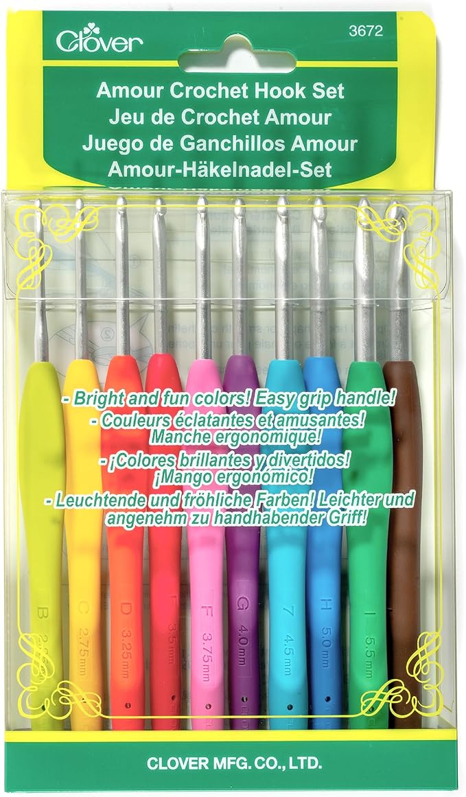 Clover 3672 Amour Crochet Hook Set, 10 sizes by CloverPress