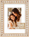 Solid Wood 6x8 Picture Frame Beaded Frame by QOTIB