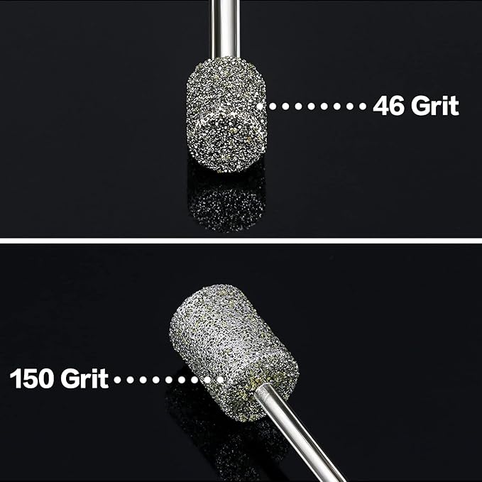 Stone Carving Set Diamond Burr Bits Compatible with Dremel, 46Grit 150Grit 20PCS Polishing Kits Rotary Tools Accessories with 1/8'' Shank for Engraving, Grinding, Stone, Rocks, Jewelry, Glass