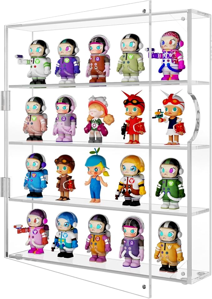 NIUBEE Acrylic Display Case for Figures: Dustproof Clear Mini Funko Case by NIUBEE
