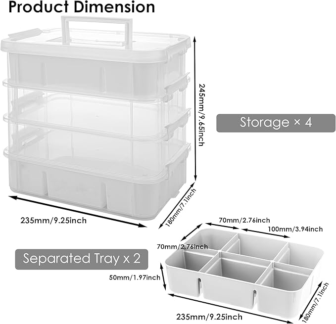 CraftGenes Craft Organizers and Storage, 10QT 4-Layer Durable Sewing Organizer - Image 3