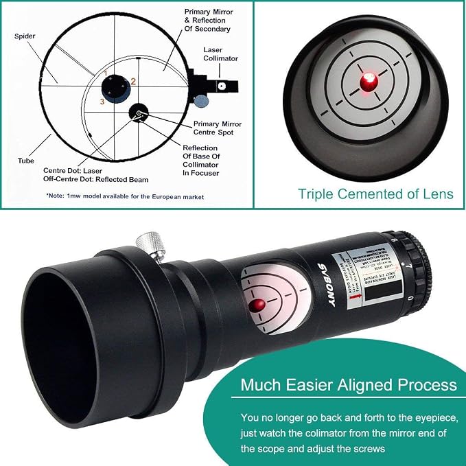 SVBONY Red Laser Collimator for Newtonian Marca Telescope Alignment 1.25 inches - Image 3