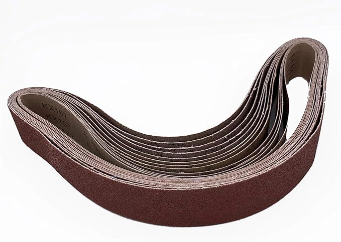 2x42 Sanding Belts, Aluminum Oxide Belt Sander Sandpaper, 2 Each of 40 80 120 150 240 400 Grits,12 Pack(2x42in)