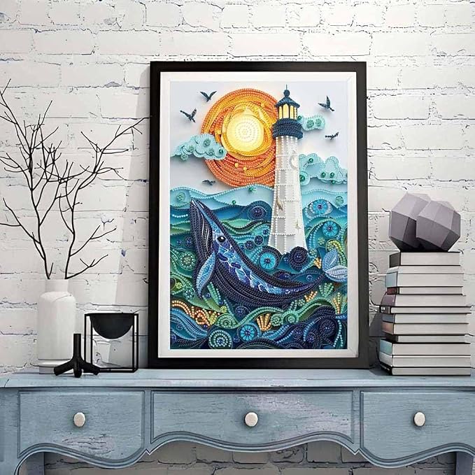 ZQEATRY Moon Lighthouse Special Shape Diamond Art Kits - Image 2