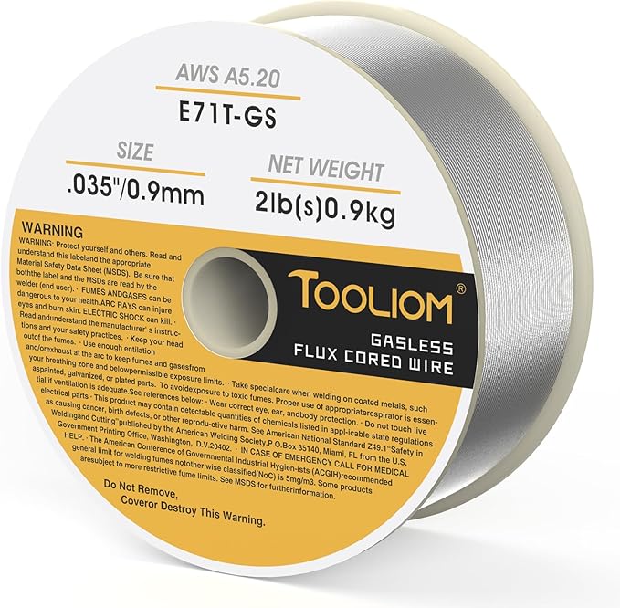TOOLIOM E71T-GS .035" Diameter 2-Pound Spool Flux Core Self-shielded Carbon Steel MIG Welding Wire