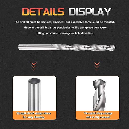 Drill Bit, 6.8mm Cutting Diameter, 4241 HSS 118° Cutting Angle Uncoated Bright Versatile Jobber Bits - (Applications: for Drilling Plastic Wood Soft Metal), 5-Pieces