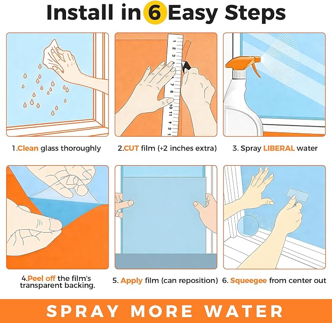 3D Stained Glass Window Privacy Film, Heat Control UV Blocking Static Cling - Image 9