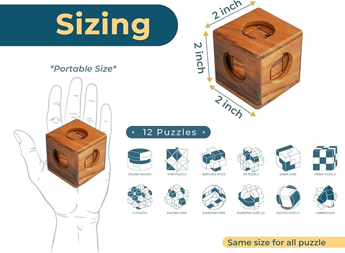 BSIRI 12 in 1 3D Wood Puzzle Box Set - Image 3