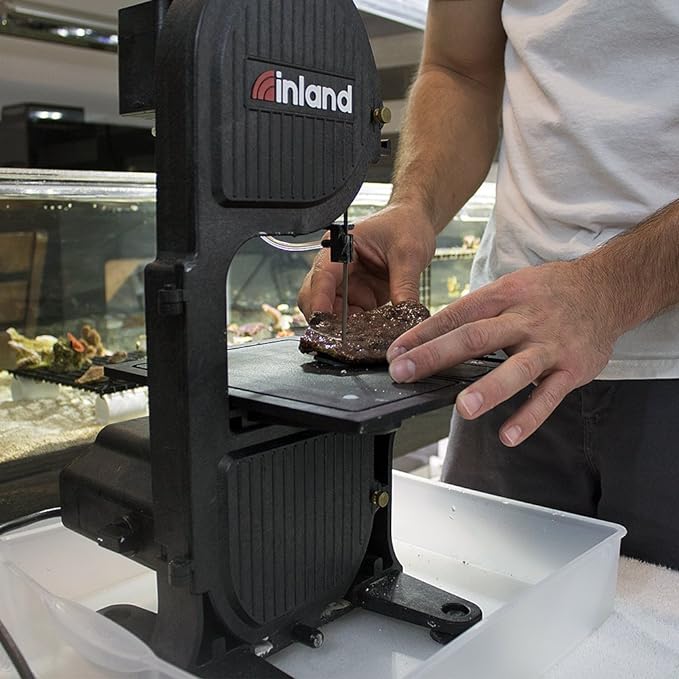 Inland Craft DB-100 Band Saw Machine, Tabletop Wet Saw for Glass, Stone, Plastic, Coral, Mosaics Crafting, Stained Glass Cutter, Cut Free-Form Cabochons, Shapes & Curves, Includes Diamond Blade