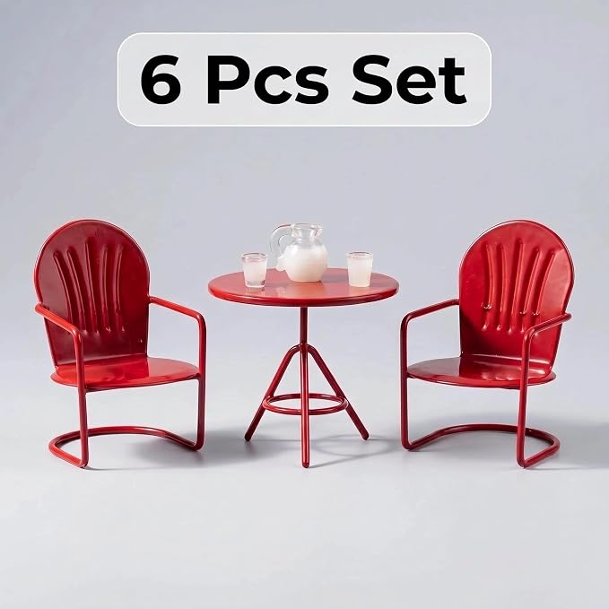 6 PCS Miniature Bistro Table & Chairs Set - Image 4