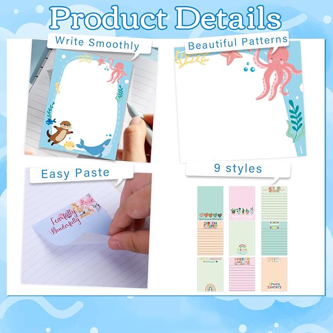 SLP Day Appreciation Sticky Notes Gifts, 9 Pack Speech Language Pathologist - Image 3