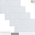 Peg Board, Heavy Duty Steel Organization Panels, Universal 1/8 and 1/4 Peg Board Accessories, Ideal for Garage Tool Storage, Pack of 4(White, 16X10.5)