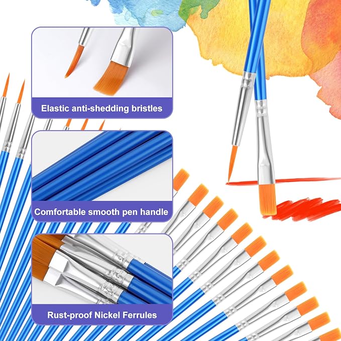 AROIC Small Paint Brushes Bulk, Acrylic Paint Brush - Image 3