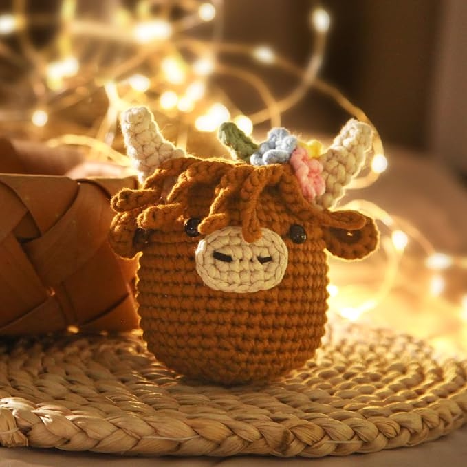 Crochet Kit for Beginners: Highland Cow Crochet Kit, Include Easy Knitting Soft - Image 7