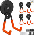 4Pcs Magnetic Hooks Heavy Duty, Large Strong Magnetic Storage Hook for Hanging Garage Tool, 66mm Magnet Hooks with Anti-Slip Coating, Magnetic Holder for Power Drill/Metal Cabinet/Garden Tools