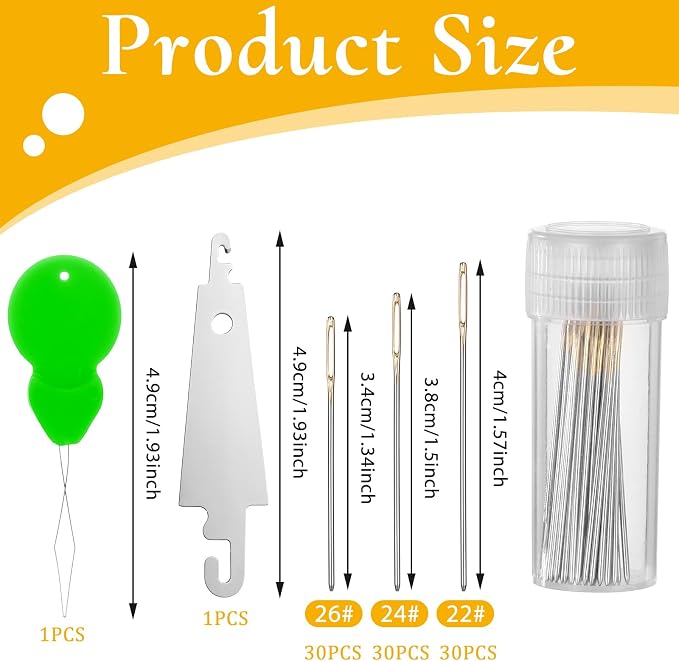 90 Pieces Cross Stitch Needles 22 & 24 & 26 Gauge Golden Large Eye Embroidery - Image 5