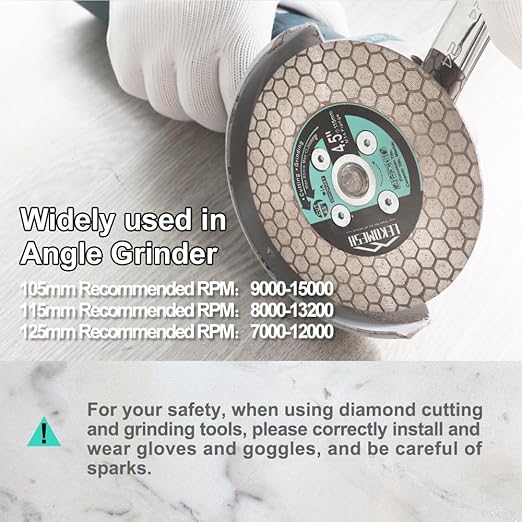 4.5 Inch/115MM Diamond Cutting Disc - Tile Saw Blade Cutting Wheel Double-Sided Diamond Discs for Cutting Grinding Porcelain Ceramic Tile Marble Granite,5/8"-11 Thread