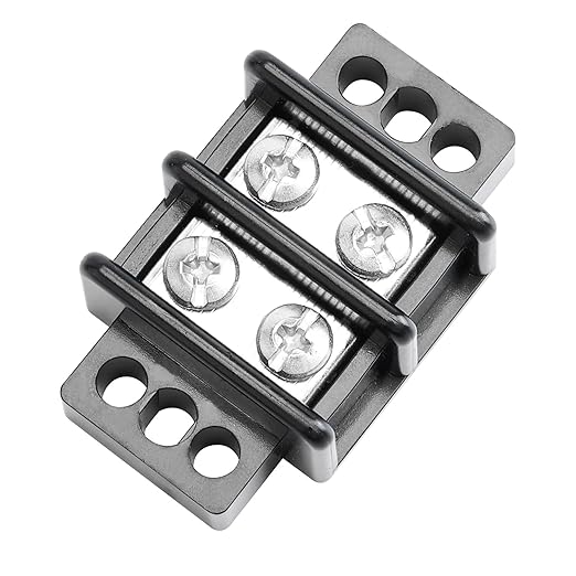 Terminal Blocks Double Row Stainless Steel 10-22 AWG Copper 600V/30A Rated 2-14 Poles Neat Circuit Solution 1 Pack TBD (2 Poles)