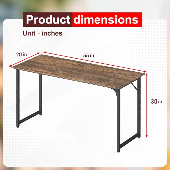 PayLessHere | 55 Inch Computer Desk | Vintage | Office Desk - Image 3